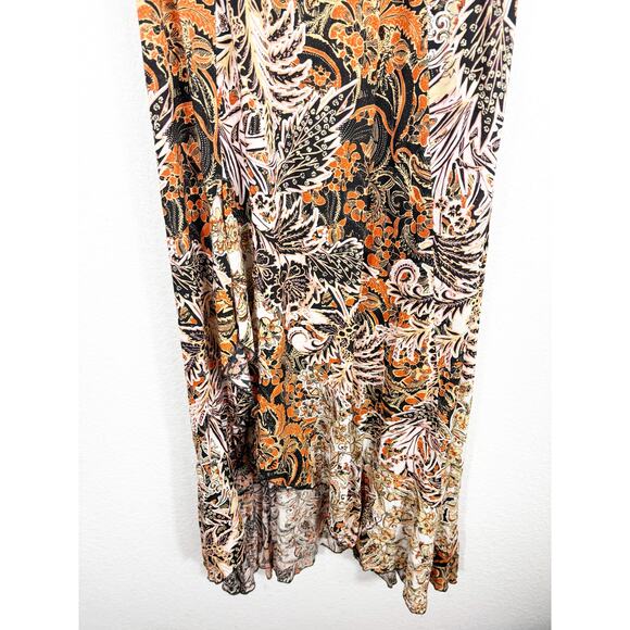 Free People Forever Yours Smocked Slip Maxi Dress Small Brown Black Floral Boho - Picture 10 of 13